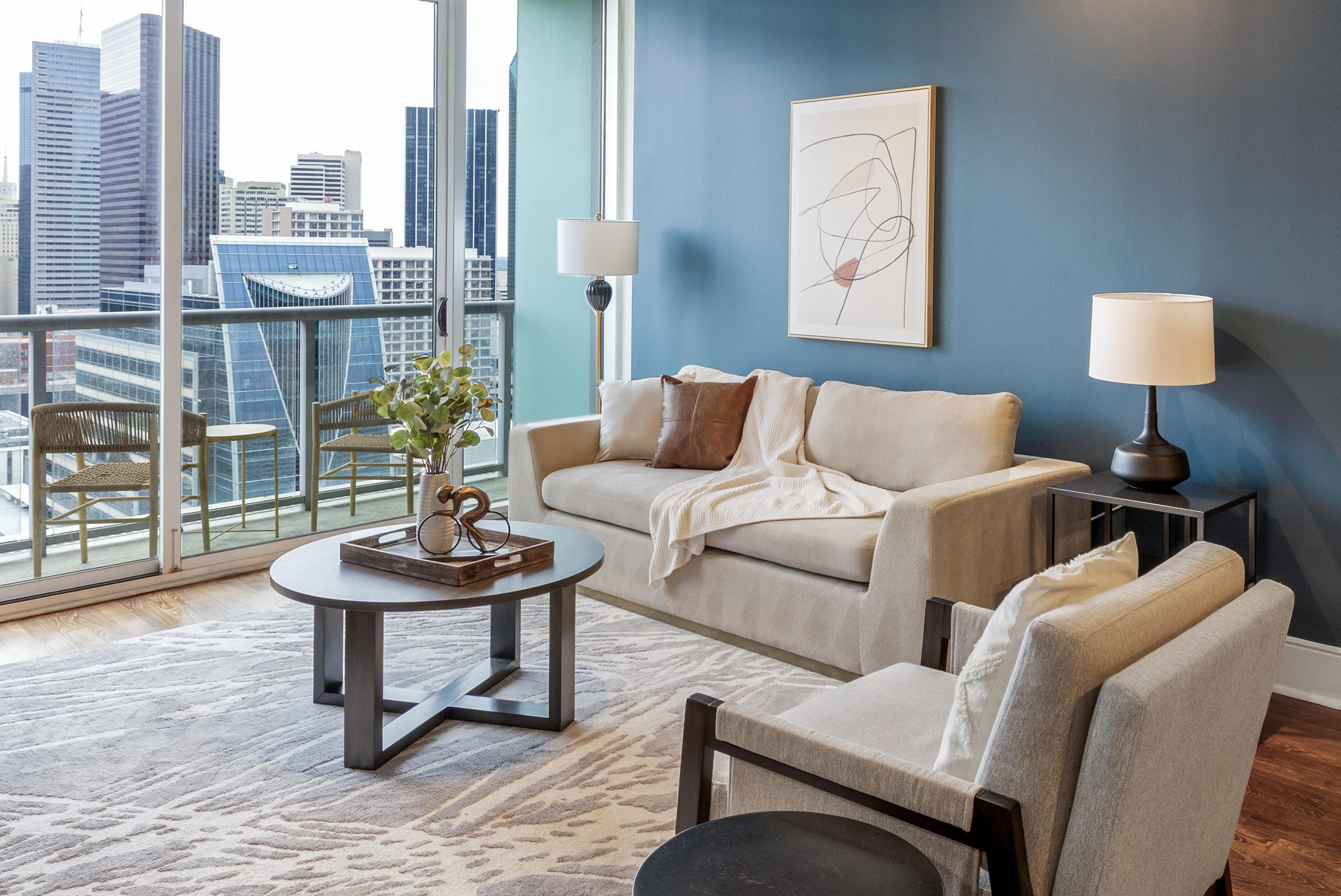 a furnished Landing apartment