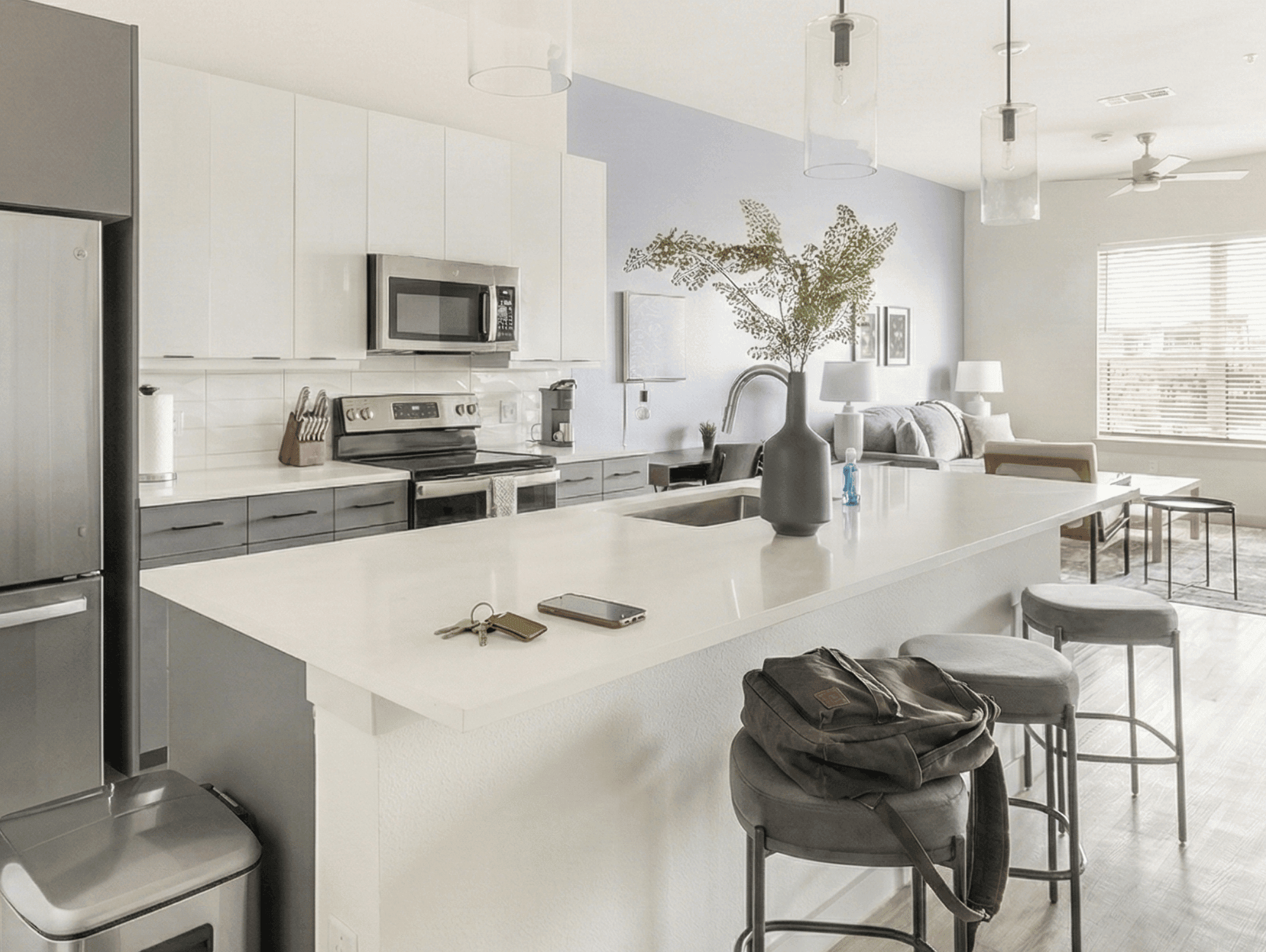 Furnished apartment kitchen